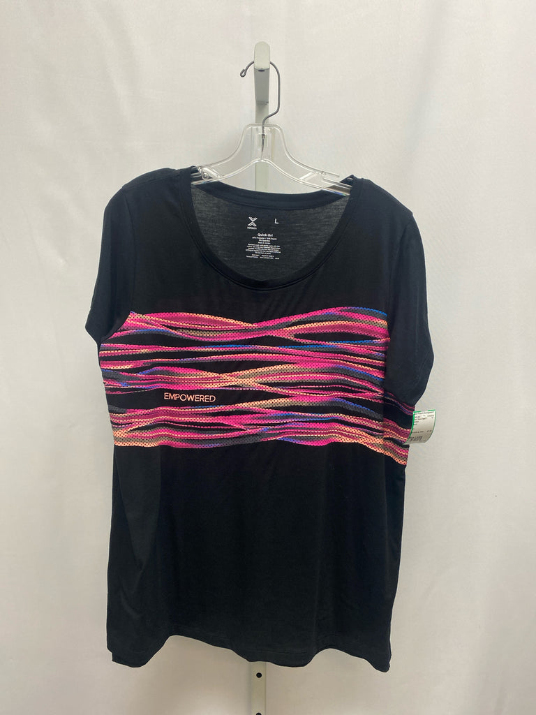 xersion Size Large Black Short Sleeve Top