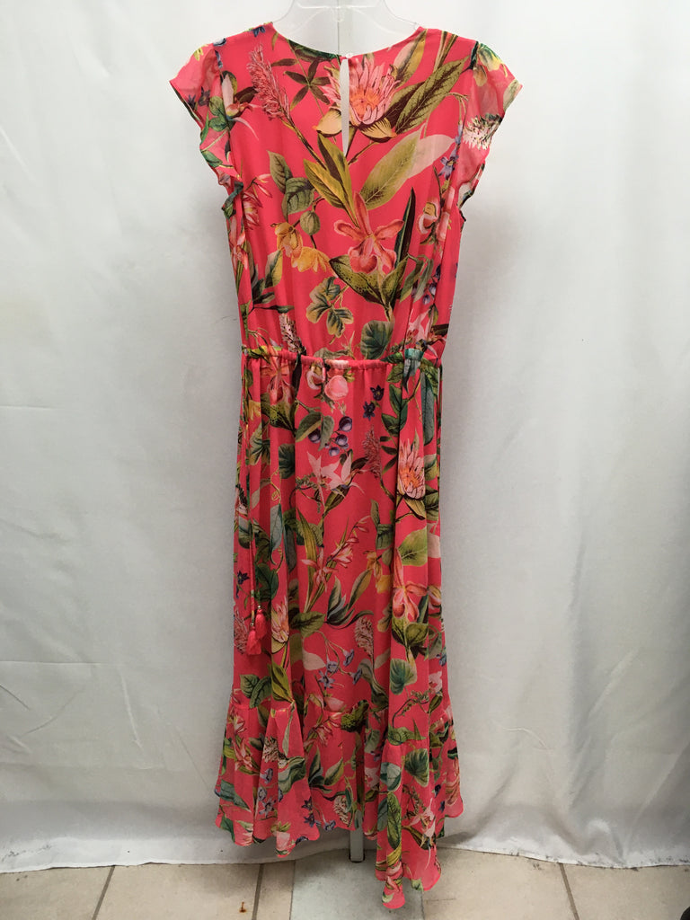 Size 6 Chico's Pink Floral Short Sleeve Dress