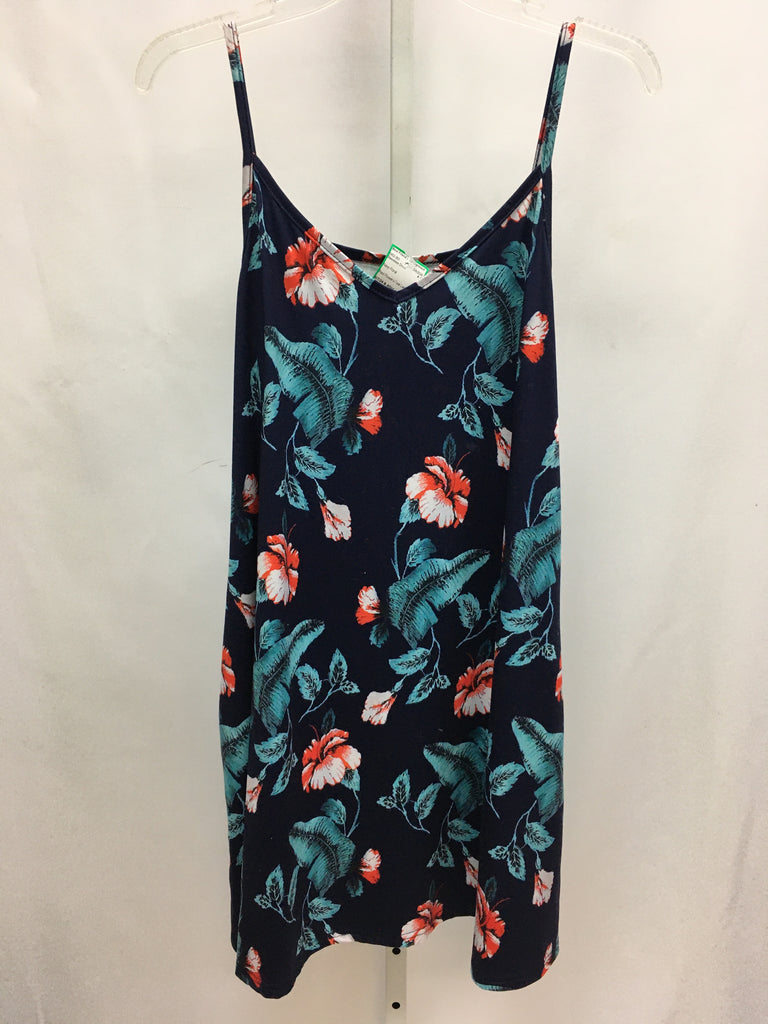 Size Small Navy Floral Sleeveless Dress