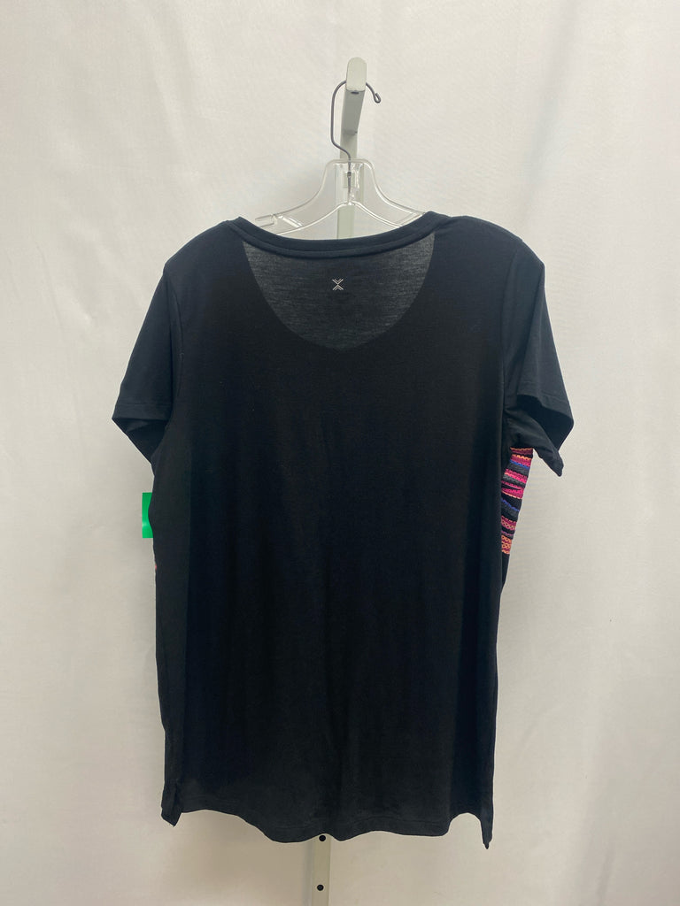 xersion Size Large Black Short Sleeve Top
