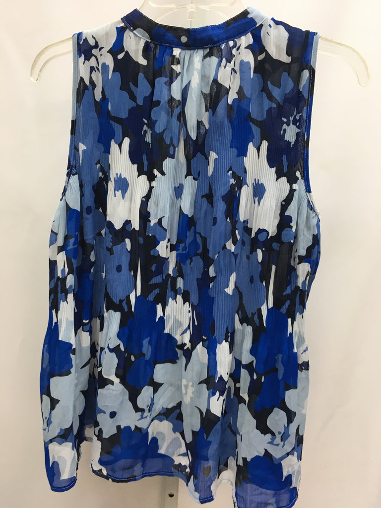Ellen Tracy Size Small Blue Floral Sleeveless Top