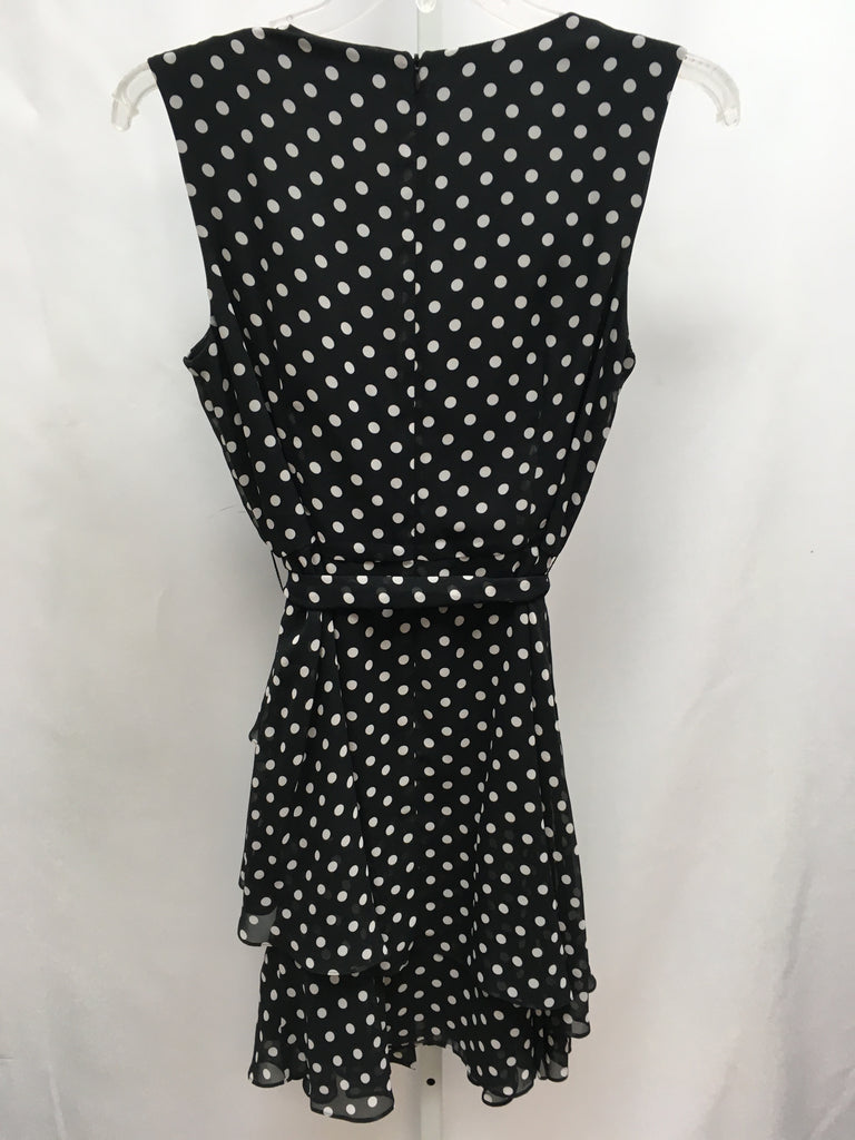 Size 12 Tahari Black Dot Sleeveless Dress