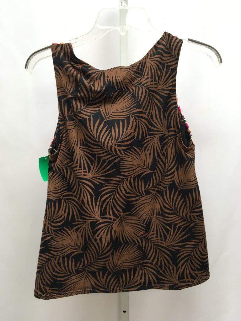 Size 8 Lands End Brown/Pink Swimsuit Top Only