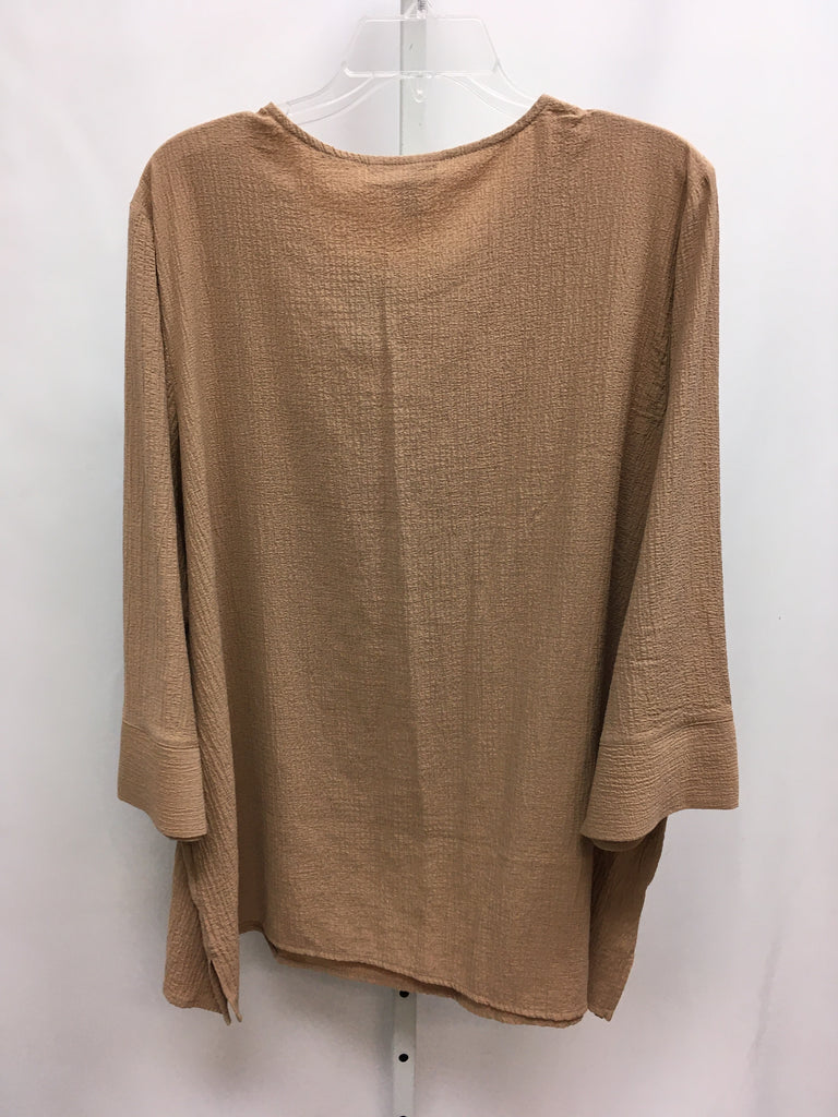 Appleseed's Size 2X Taupe 3/4 Sleeve Tunic