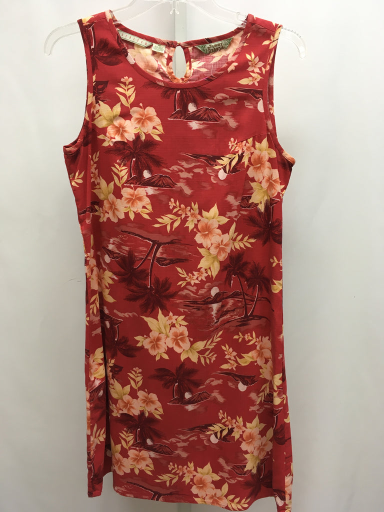 Tommy Bahama Size XS Burgundy Print Sleeveless Dress