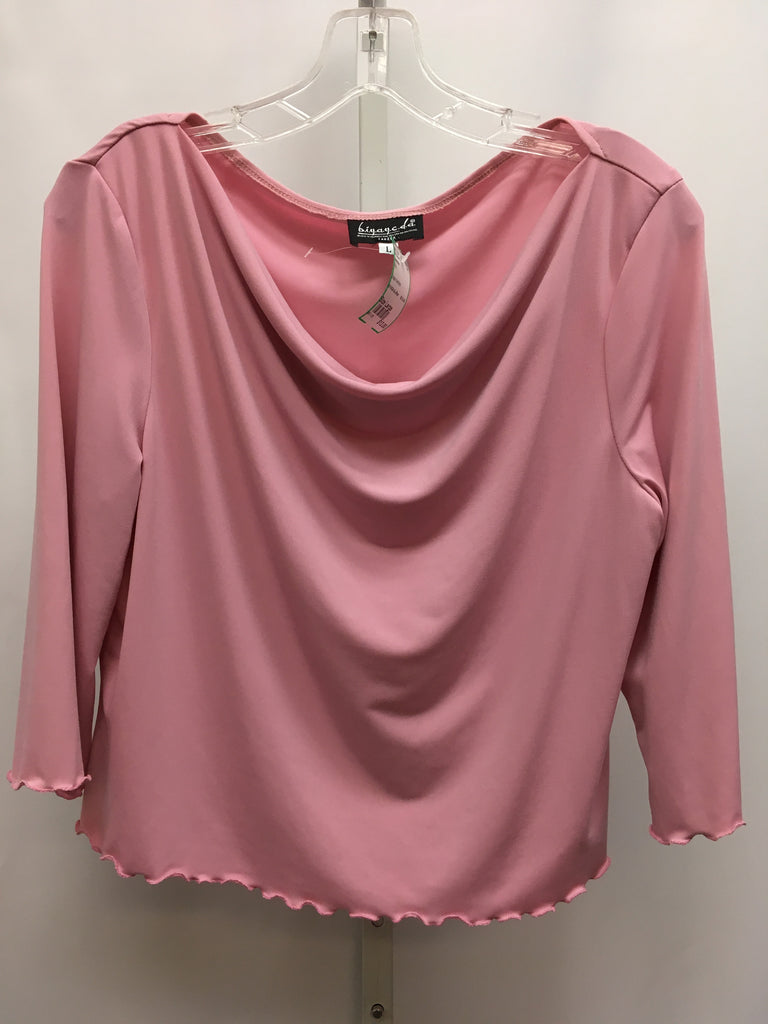 biyaycda Size Large Pink 3/4 Sleeve Top