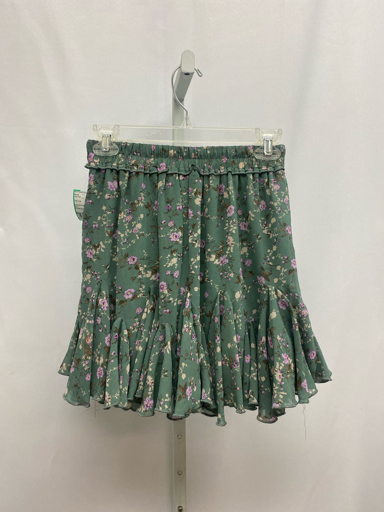 Size Medium Teal Floral Junior Skirt