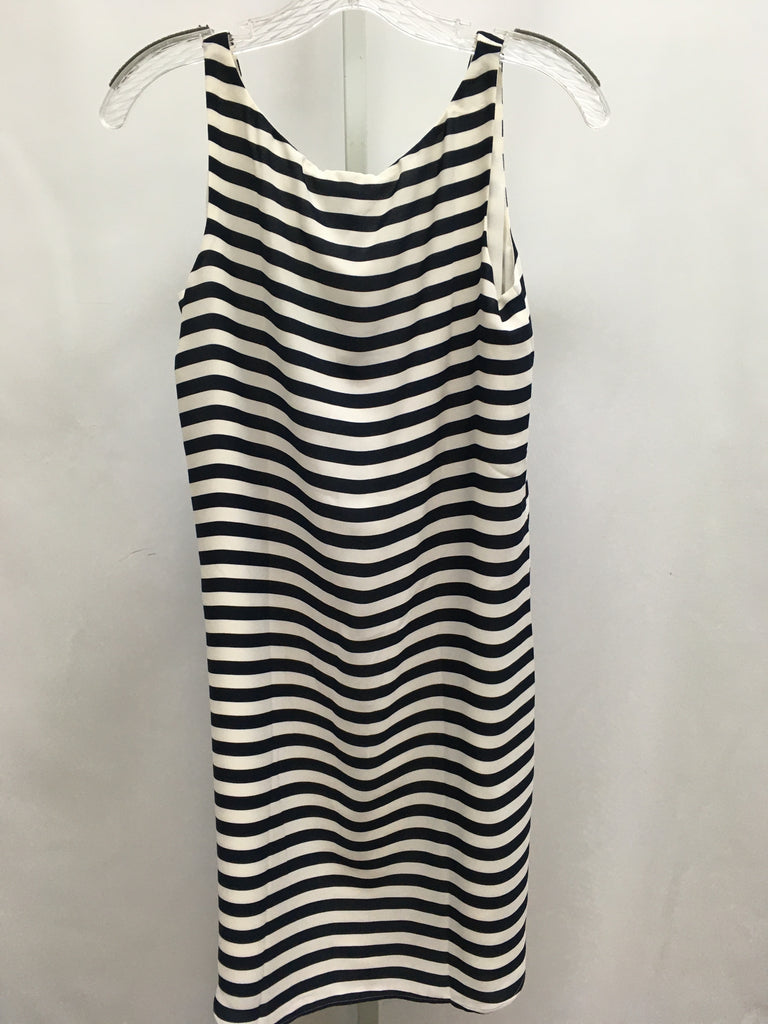 Size XS LOFT Cream/navy Sleeveless Dress