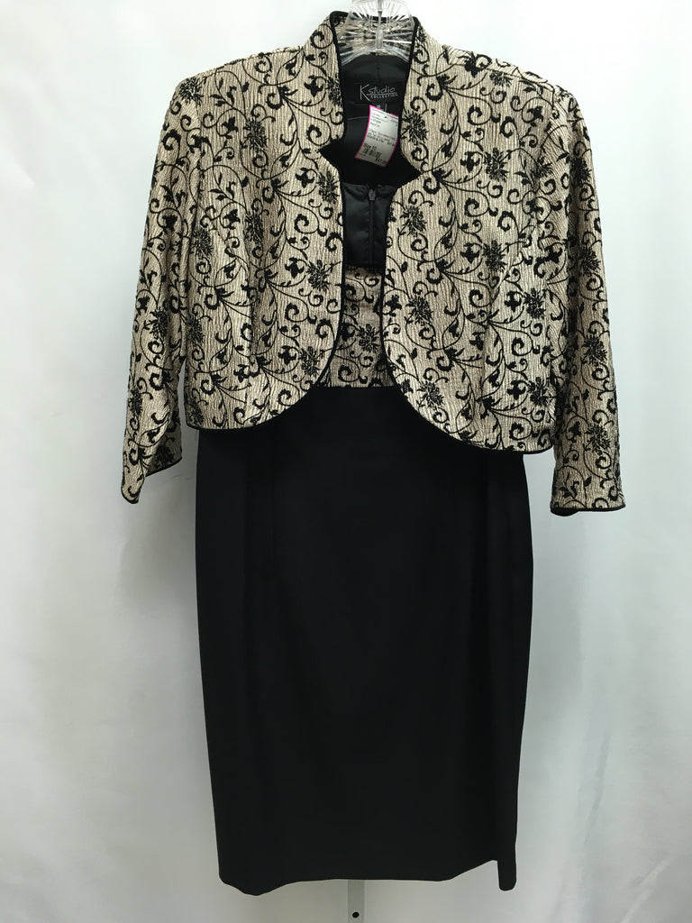 Size 10 K STUDIO Black/Tan Sleeveless Dress