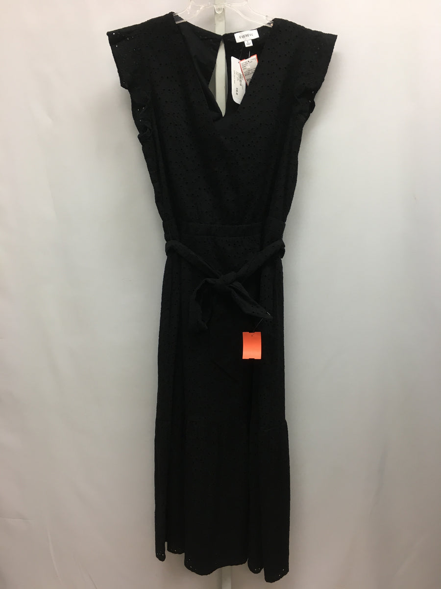 Evereve Size Large Black Sleeveless Dress