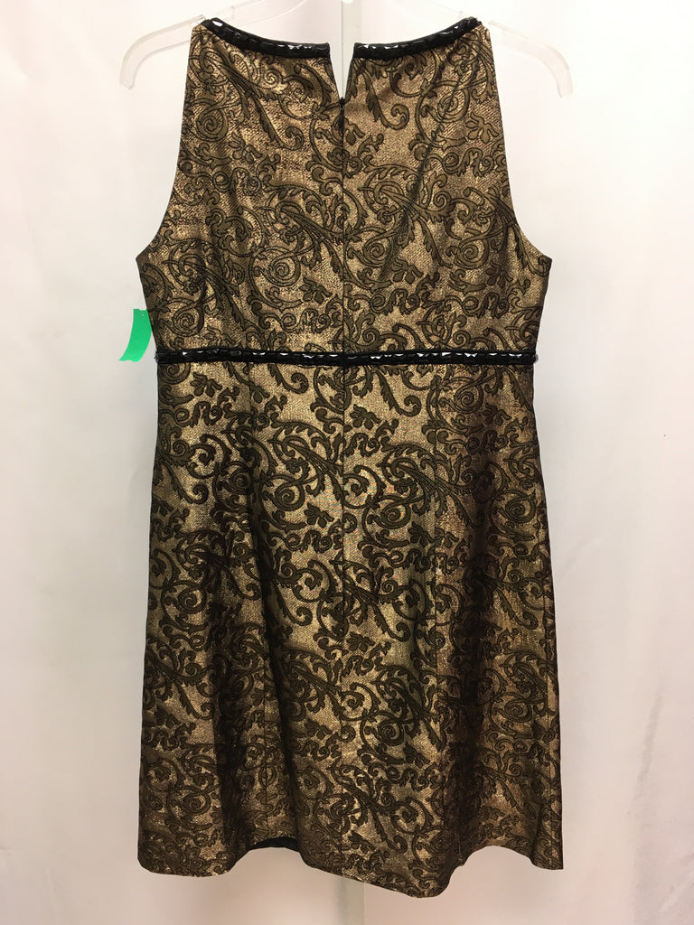 Size 8 Jones New York Gold/Black Sleeveless Dress