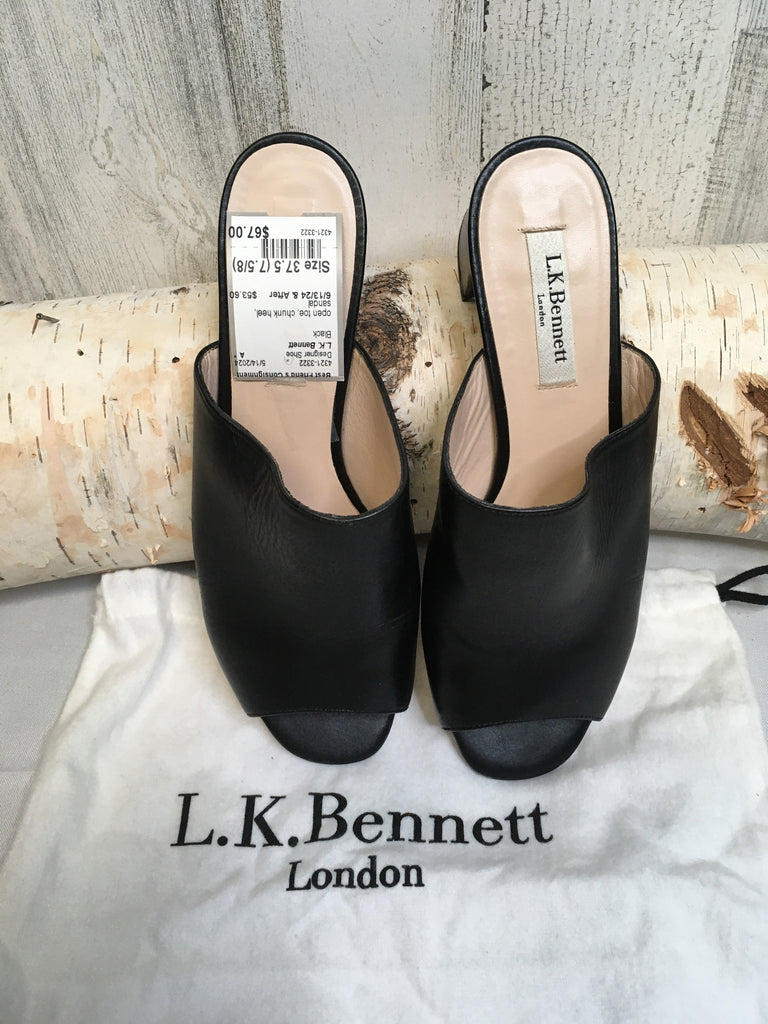L.K. Bennett Size 37.5 (7.5/8) Black Designer Shoe