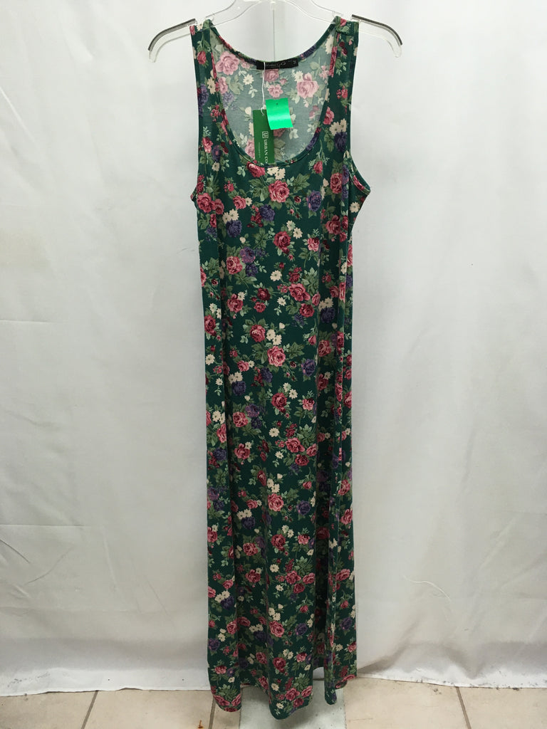 Size Medium Green Floral Maxi Dress