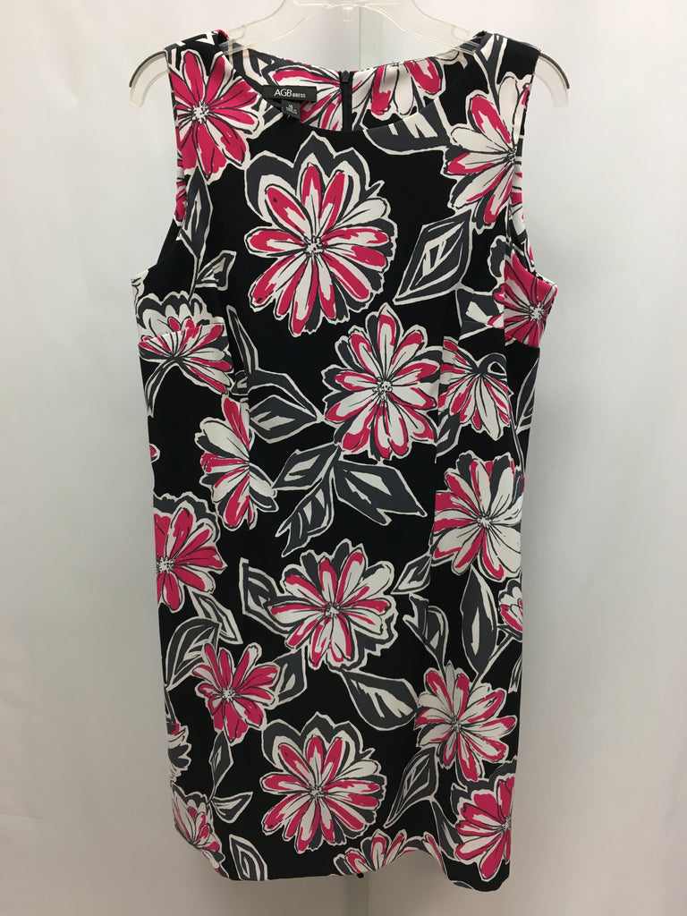 Size 16 AGB Black Floral Sleeveless Dress