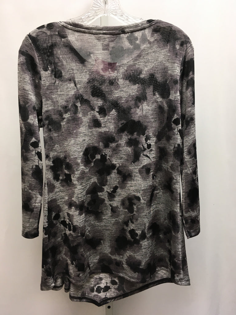 Simply Vera Size Small Gray floral 3/4 Sleeve Top