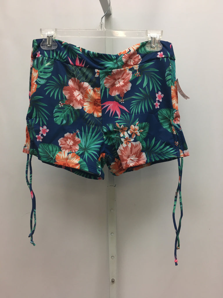 Size Large Blue Floral Swimsuit Bottom Only
