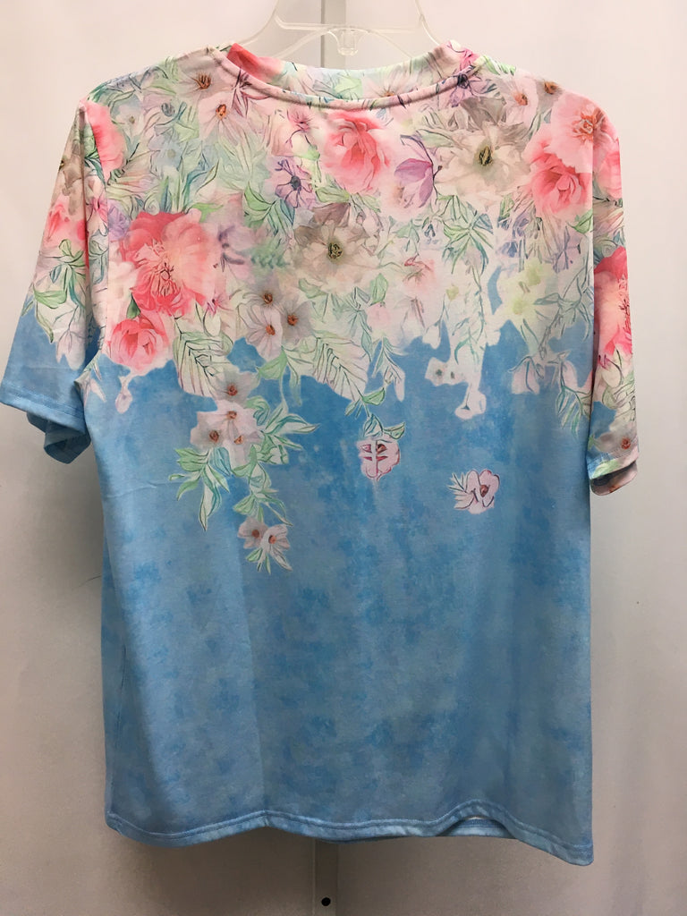 Size XL Pink/Blue Short Sleeve Top