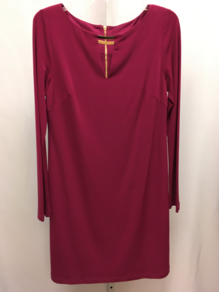 Size 6 Vince Camuto Magenta Long Sleeve Dress