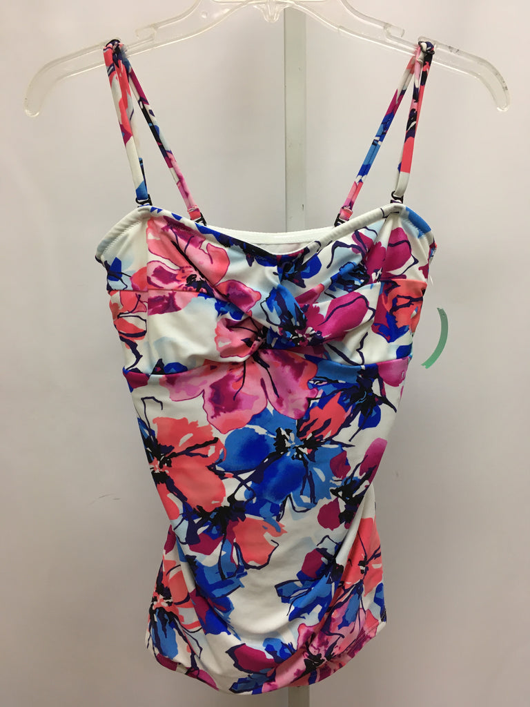 Size 6 Croft & Barrow White Floral Swimsuit Top Only