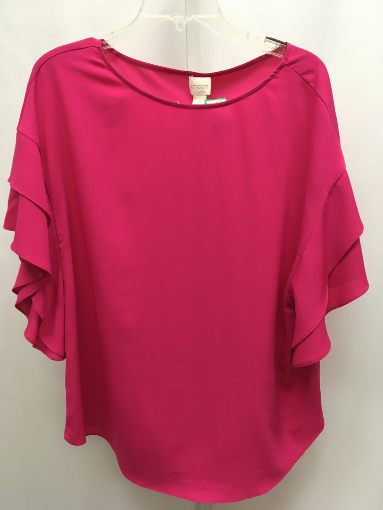 Chico's Size Chico's 2 (Large) Hot Pink Short Sleeve Top