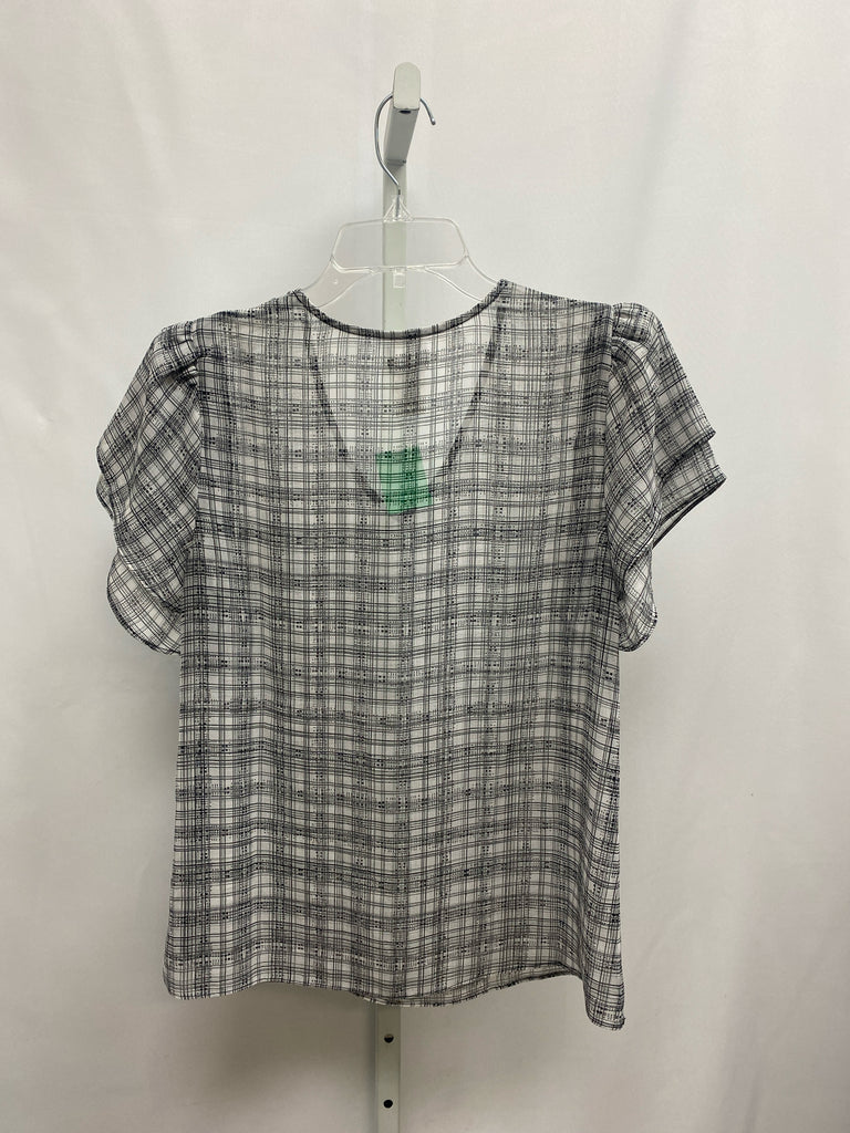 Cabi Size Small Gray Print Short Sleeve Top