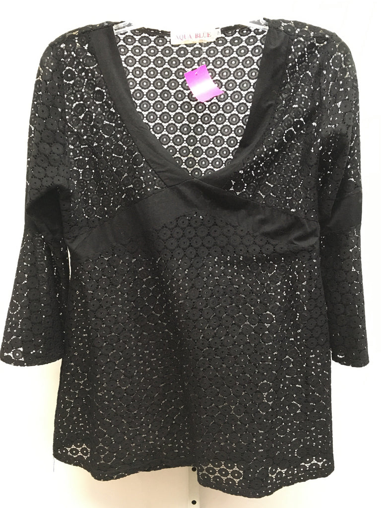 Size 1X Black Lace Long Sleeve Top