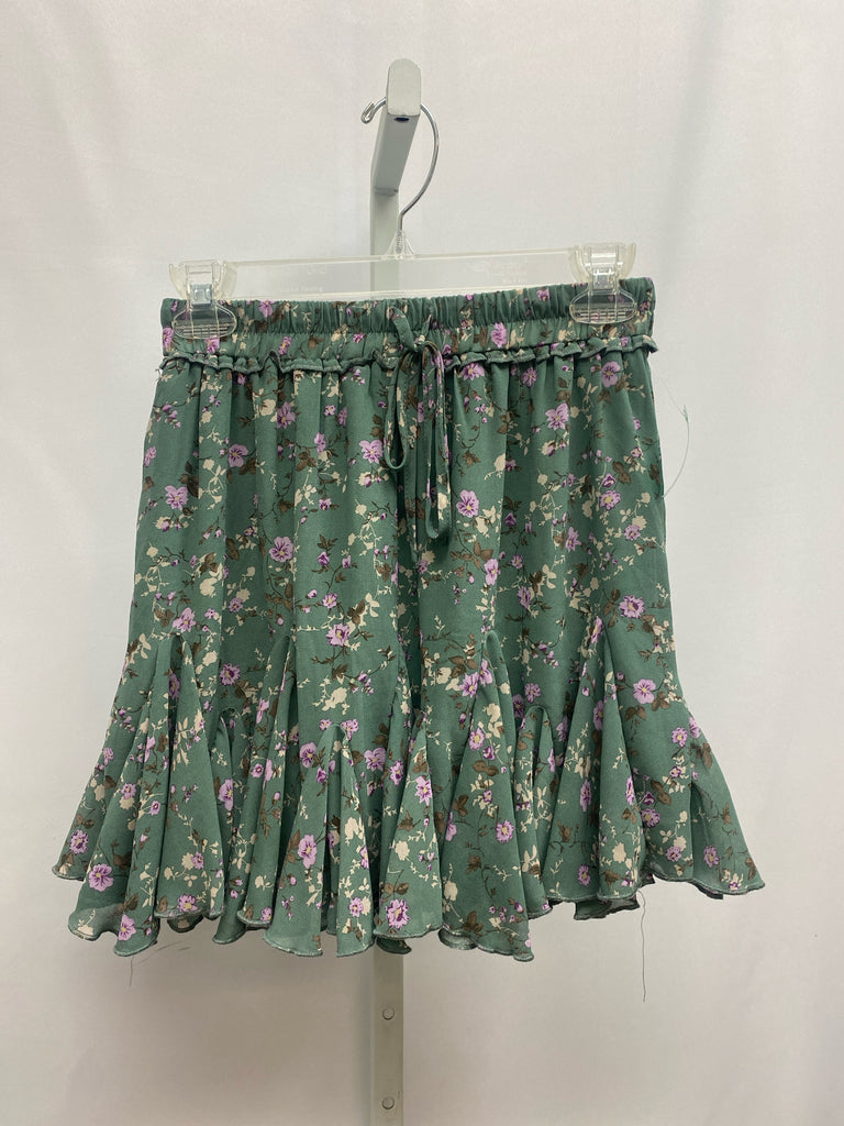 Size Medium Teal Floral Junior Skirt