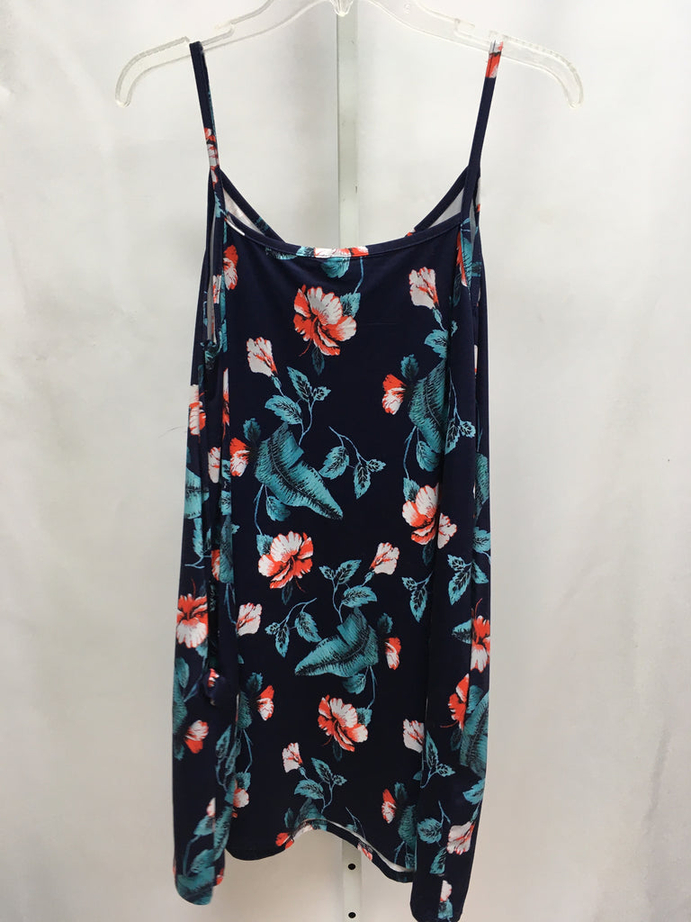 Size Small Navy Floral Sleeveless Dress