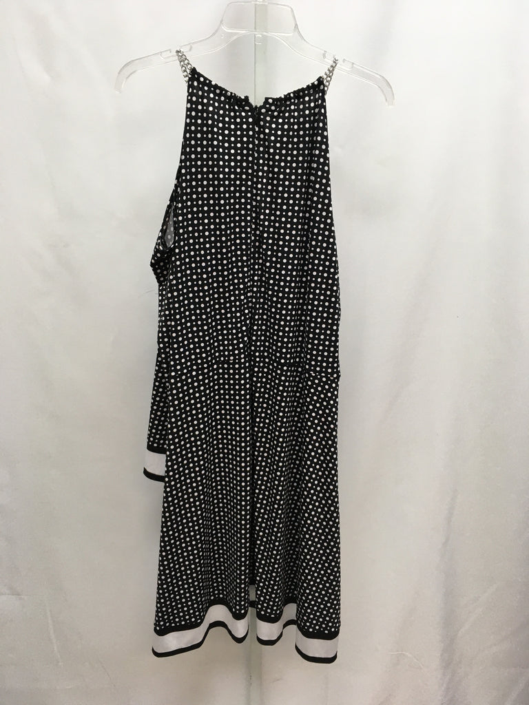 Size 1X Michael Kors Black/White Cold Shoulder Dress