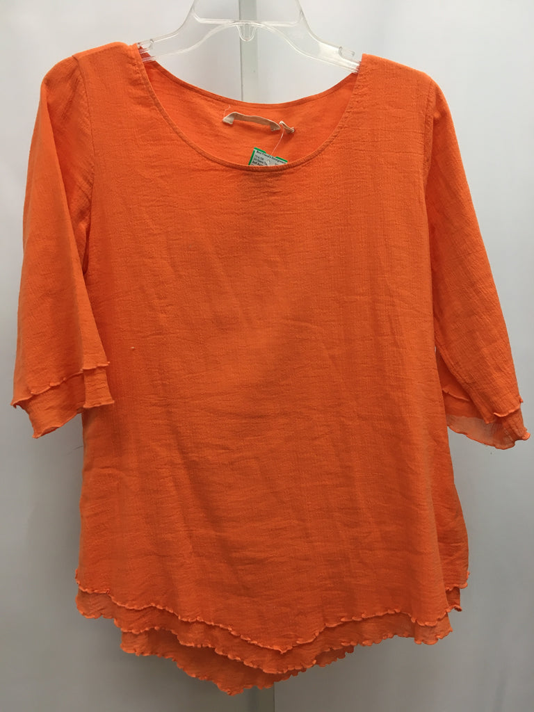 Soft Surroundings Size Small Orange 3/4 Sleeve Top