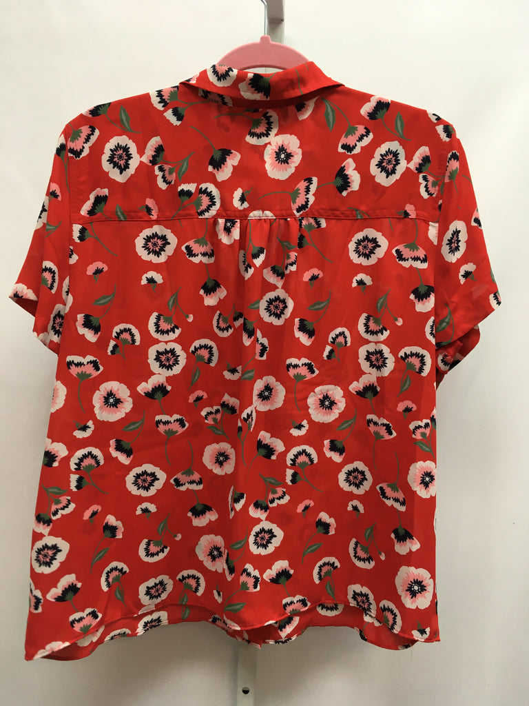 J.Crew Size XLarge Red Floral Short Sleeve Top