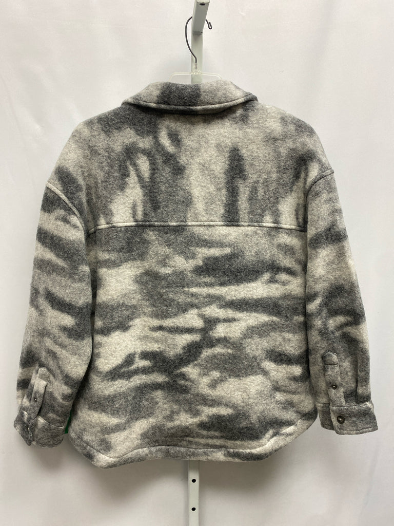 All Saints Size 8 Gray Camo Coat