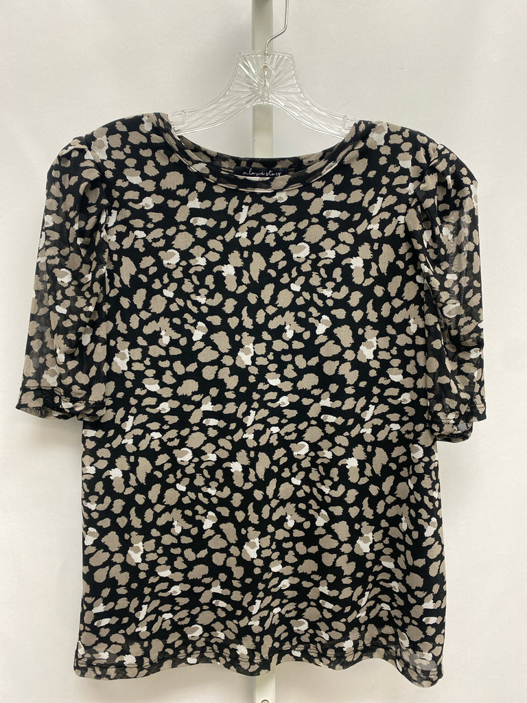 A loves A Size Medium Black/Tan Short Sleeve Top
