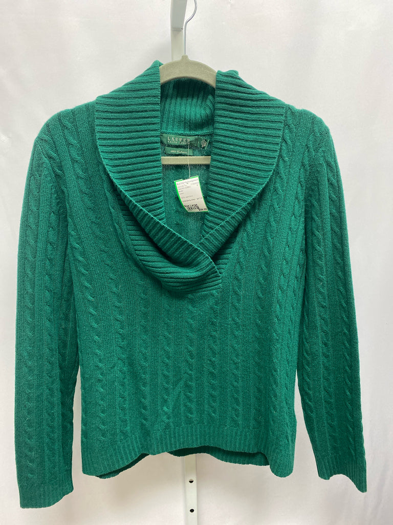 lauren Size Large Green Cashmere Sweater