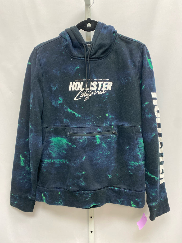 Hollister Size Medium Navy Print Hoodie