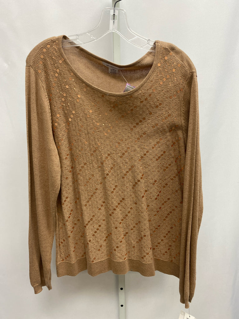 Liz Claiborne Size XL Beige Long Sleeve Top