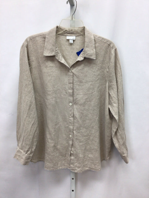 jjill Size LP Taupe Long Sleeve Top
