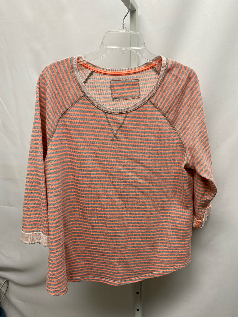 Sonoma Size PXL Gray Stripe 3/4 Sleeve Top