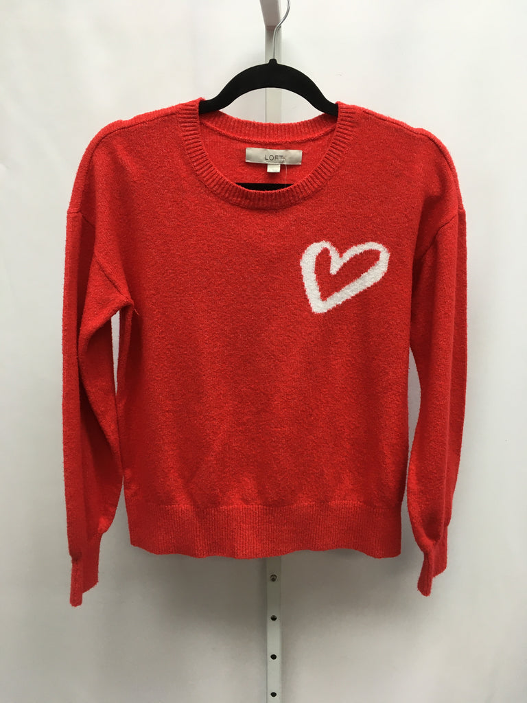 LOFT Size Small Red Long Sleeve Sweater