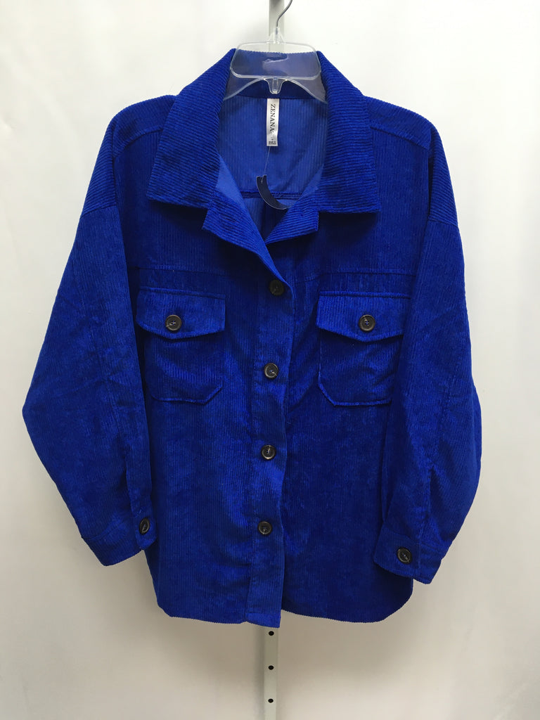 Zenana Size Large Blue Shacket