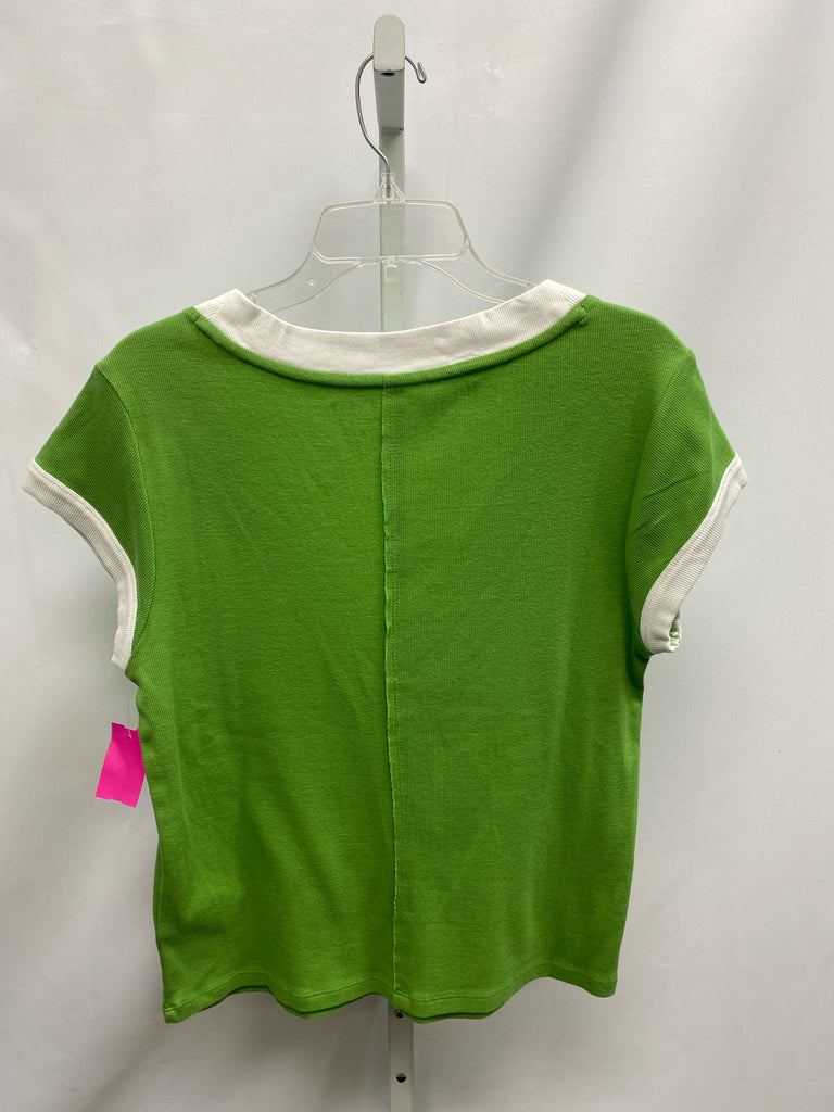 Pilcro Size Large Green Short Sleeve Top