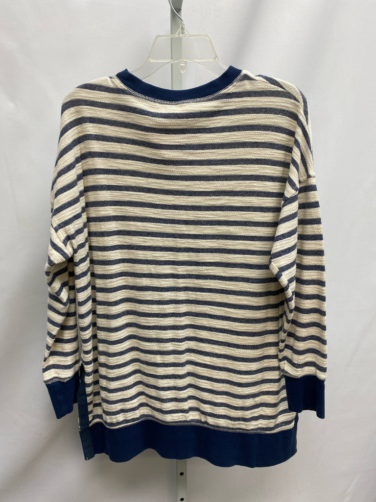 Old Navy Size Medium Cream Stripe 3/4 Sleeve Top