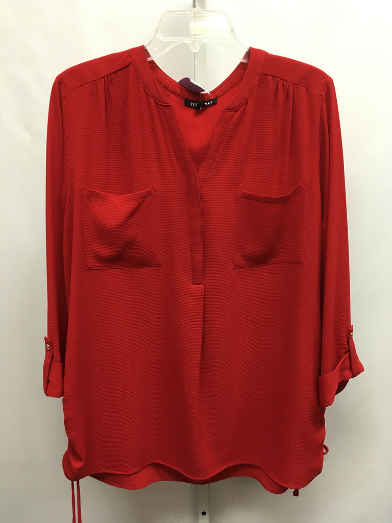 roz&ALI Size XL Red 3/4 Sleeve Top