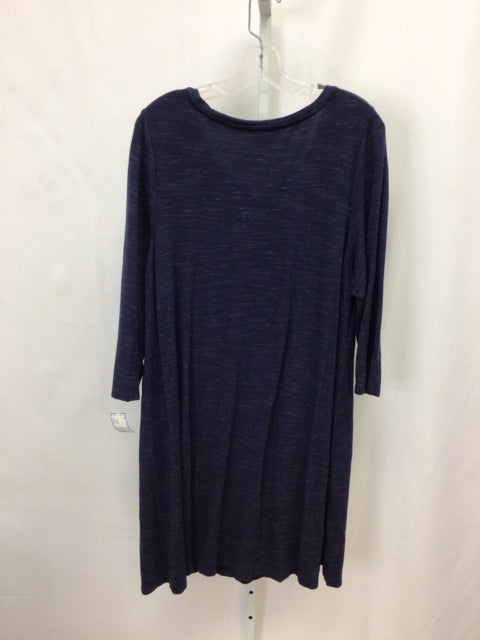 Size XXL Hilary Radley Blue Heather 3/4 Sleeve Dress