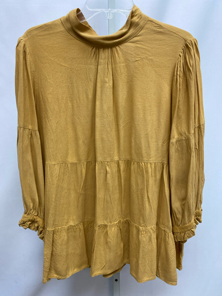 maeve Size Medium Mustard 3/4 Sleeve Top