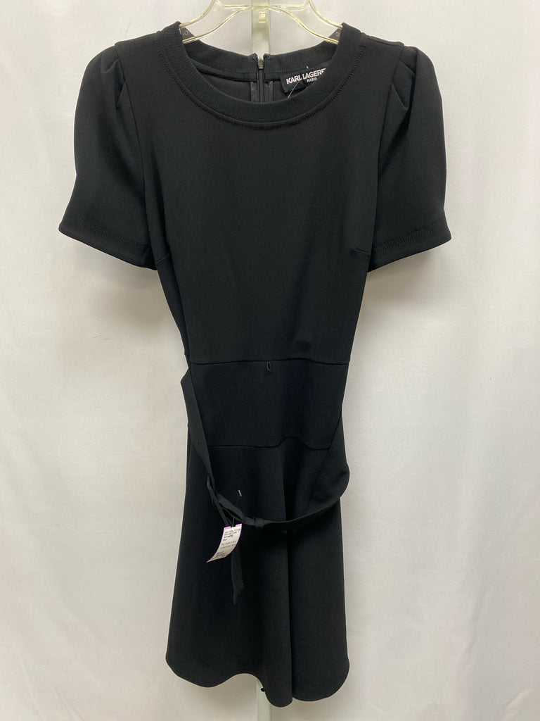 Karl Lagerfeld Size 6 Black Short Sleeve Dress