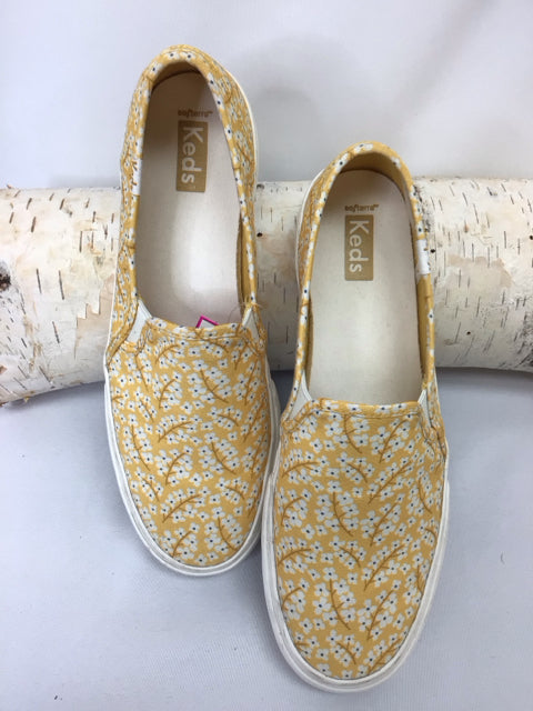 Keds Size 9 Yellow Print Sneakers