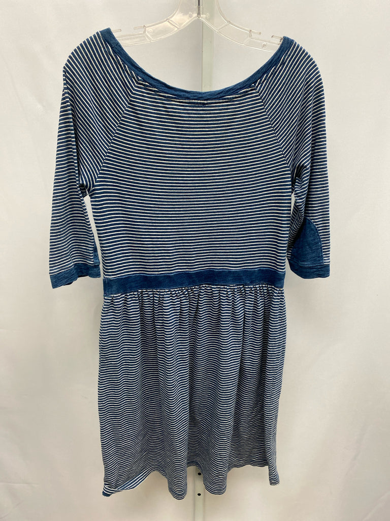 Size Medium Postage Navy/White 3/4 Sleeve Dress