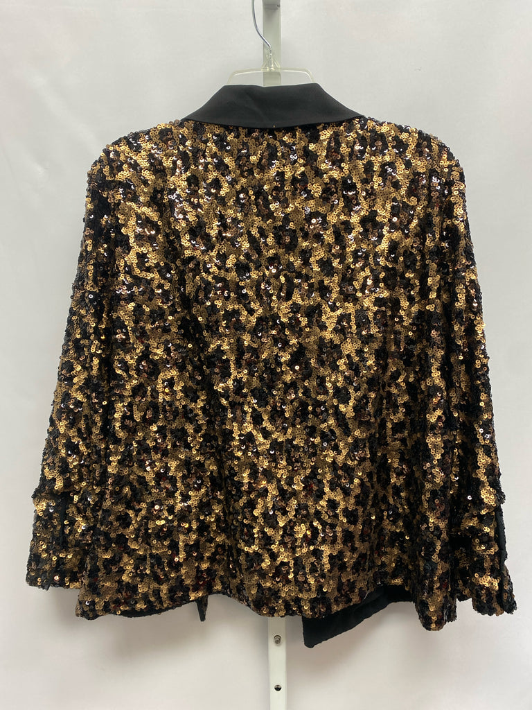 Alice & Olivia Size Large Black/Gold Jacket/Top