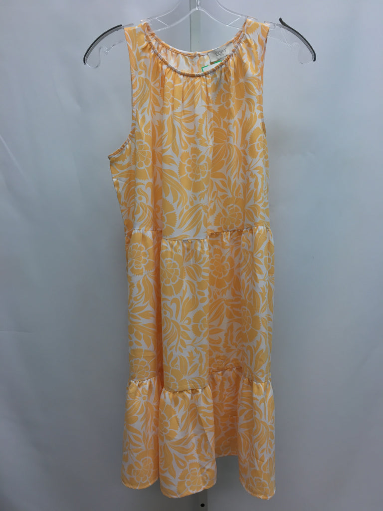 Size Medium LOFT Yellow/White Sleeveless Dress